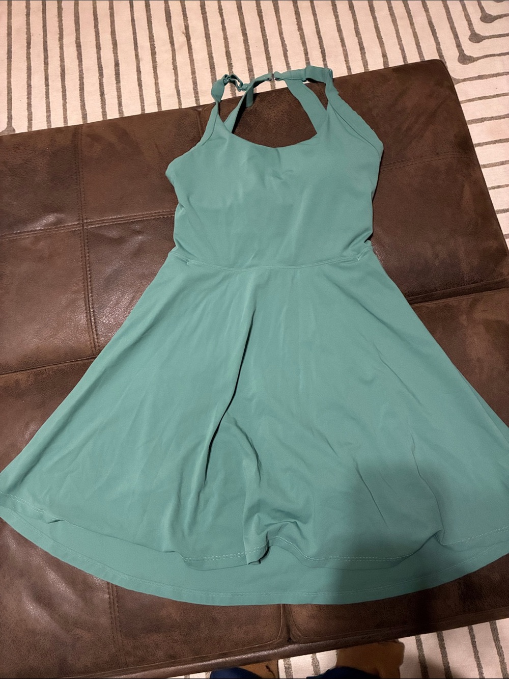 Women’s Teal Halter Fit-and-Flare Dress